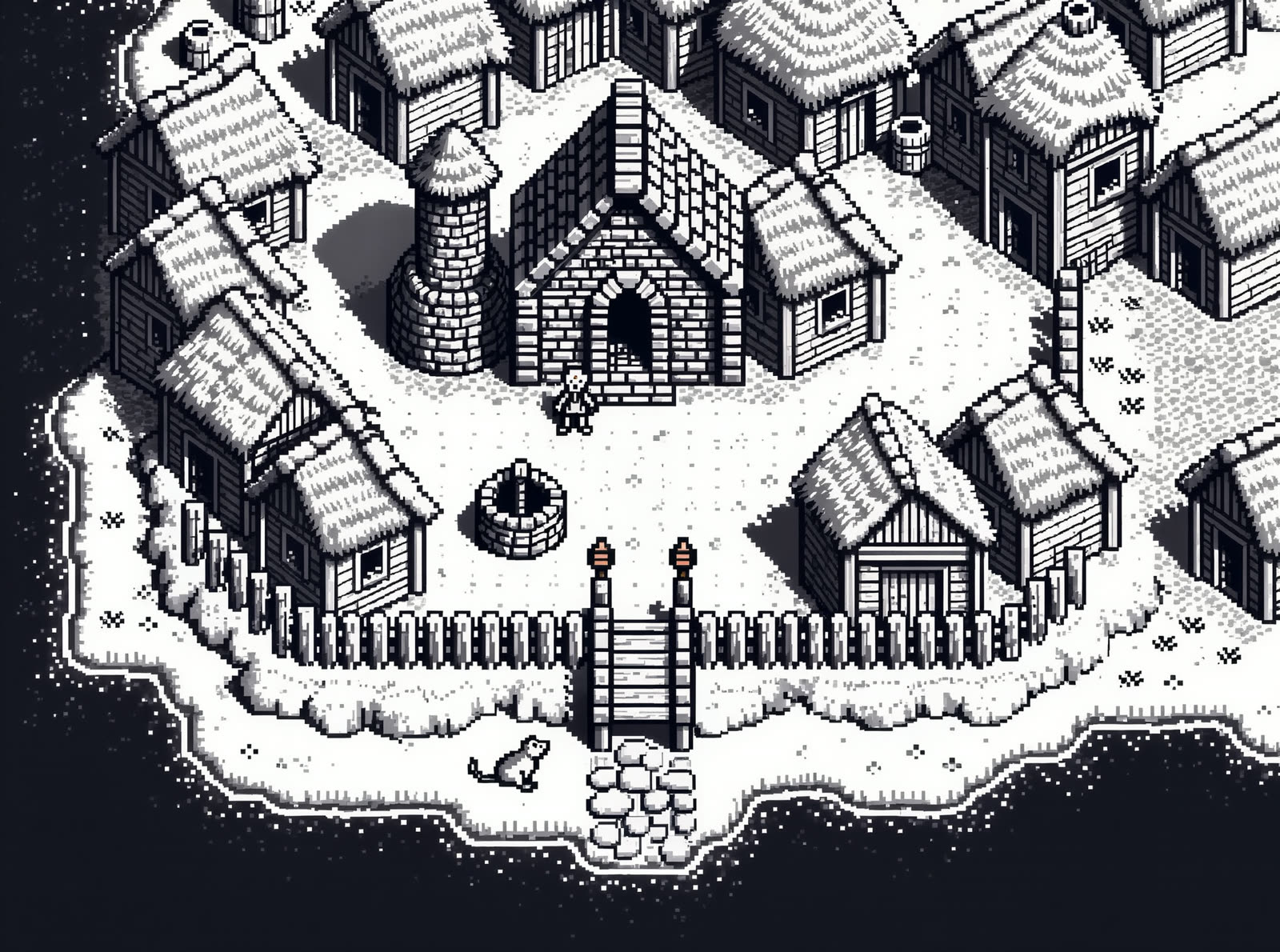 Rookgaard, the starter island of world Rook, seen from the client